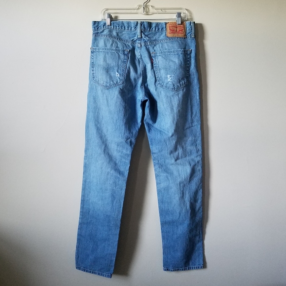 Levi's 541 Tapered Fit Ripped Distressed Destroyed Mens 32X34 Blue Jeans - Picture 2 of 9